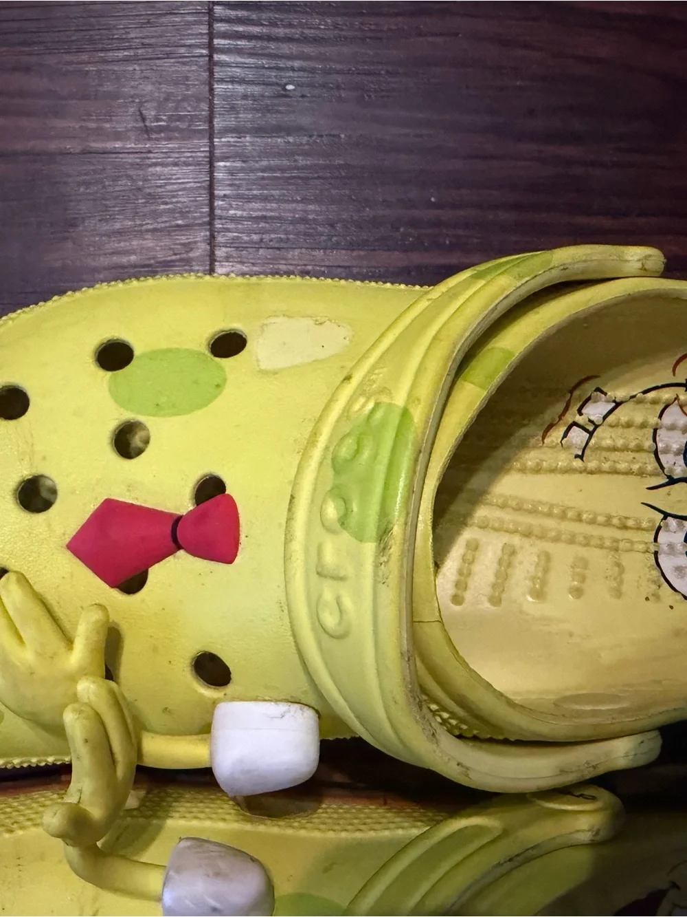 CROCS Bright Yellow Sponge-Themed Slip-On Clogs